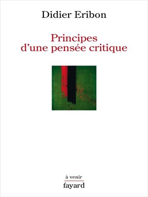 cover image of Principes d'une pensée critique